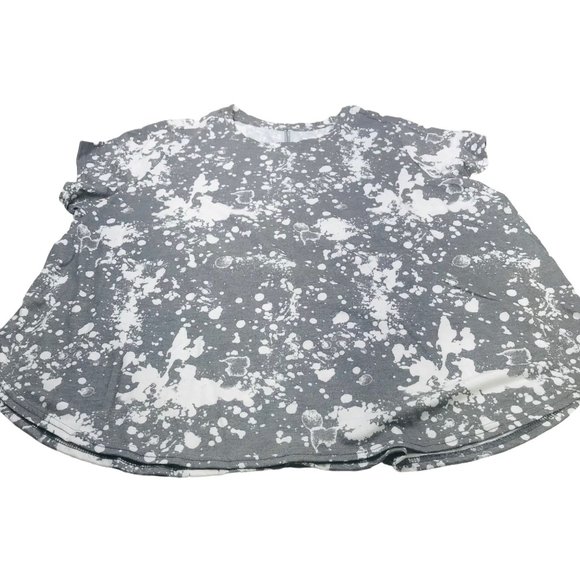 Terra And Sky Women's Sz 1X 16W-18W Short Sleeve Knit Tee Shirt Gray White NWOT - Picture 2 of 11